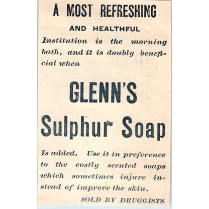 Glenn's Sulphur Soap For Improved Skin 1894 Ad AB6-SL1