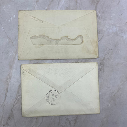 1908 Daniel M. Spratt La Trappe Quebec Set of 2 Postal Cover Envelopes TG9-PC-10