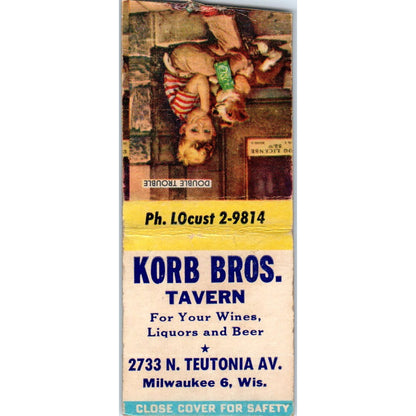 Korb Bros. Tavern Milwaukee WI Vintage Matchbook Cover SD4-Y4