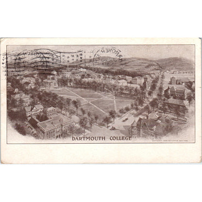 1908 Aerial View of Dartmouth College Original Postcard PC9