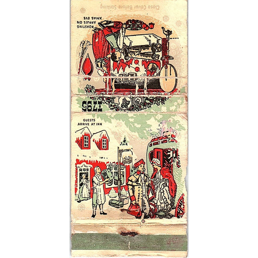Roasting Apples on Christmas Eve Gipson Lumber Co Vintage Matchbook Cover ML1-8