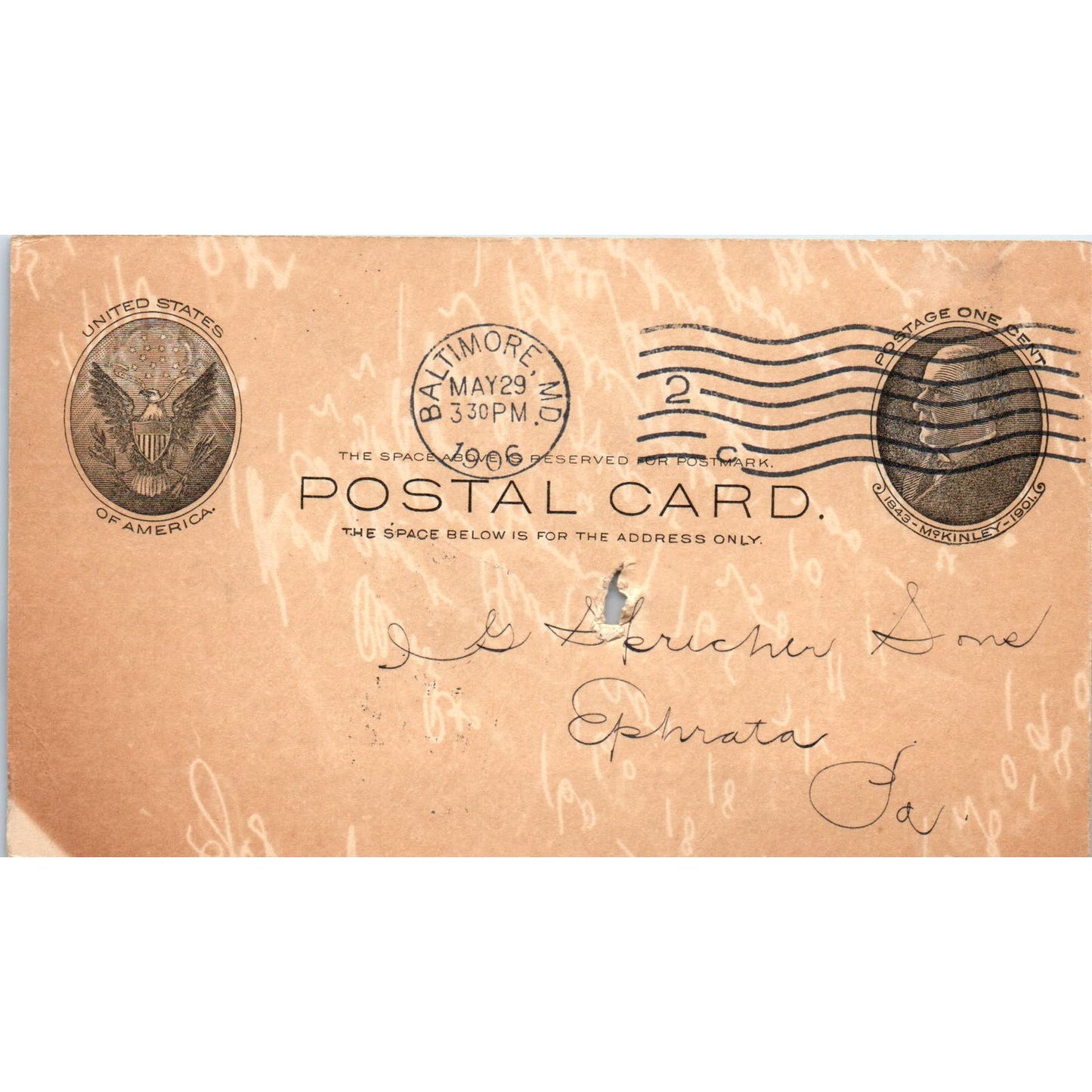 1906 John Bolgiano & Son Seedmen Baltimore MD Payment Receipt Postal Card AE8