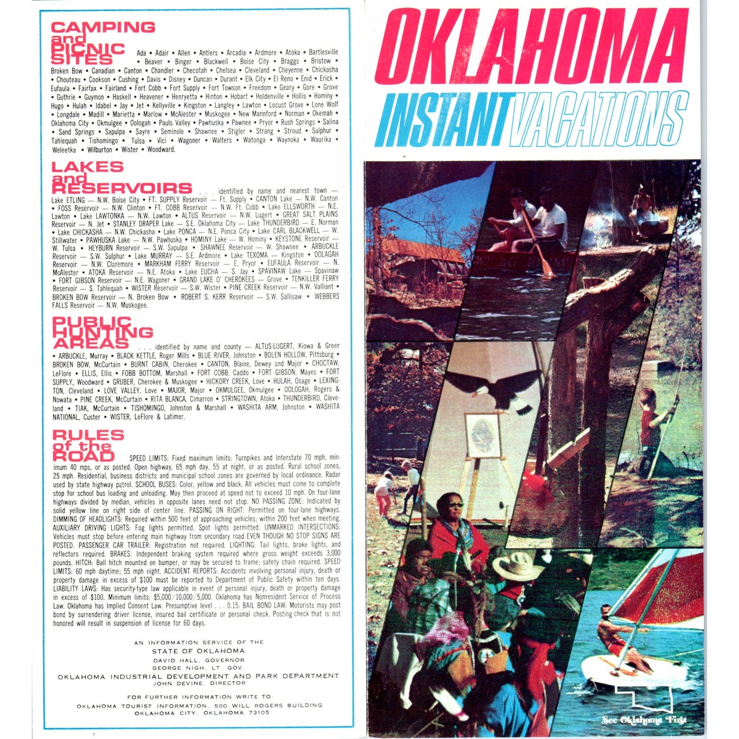 Vintage Oklahoma Instant Vacations Travel Brochure H5-5