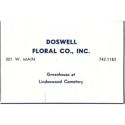 Doswell Floral Co Inc 201 W. Main Fort Wayne Indiana 1964 Ad AG1-M8