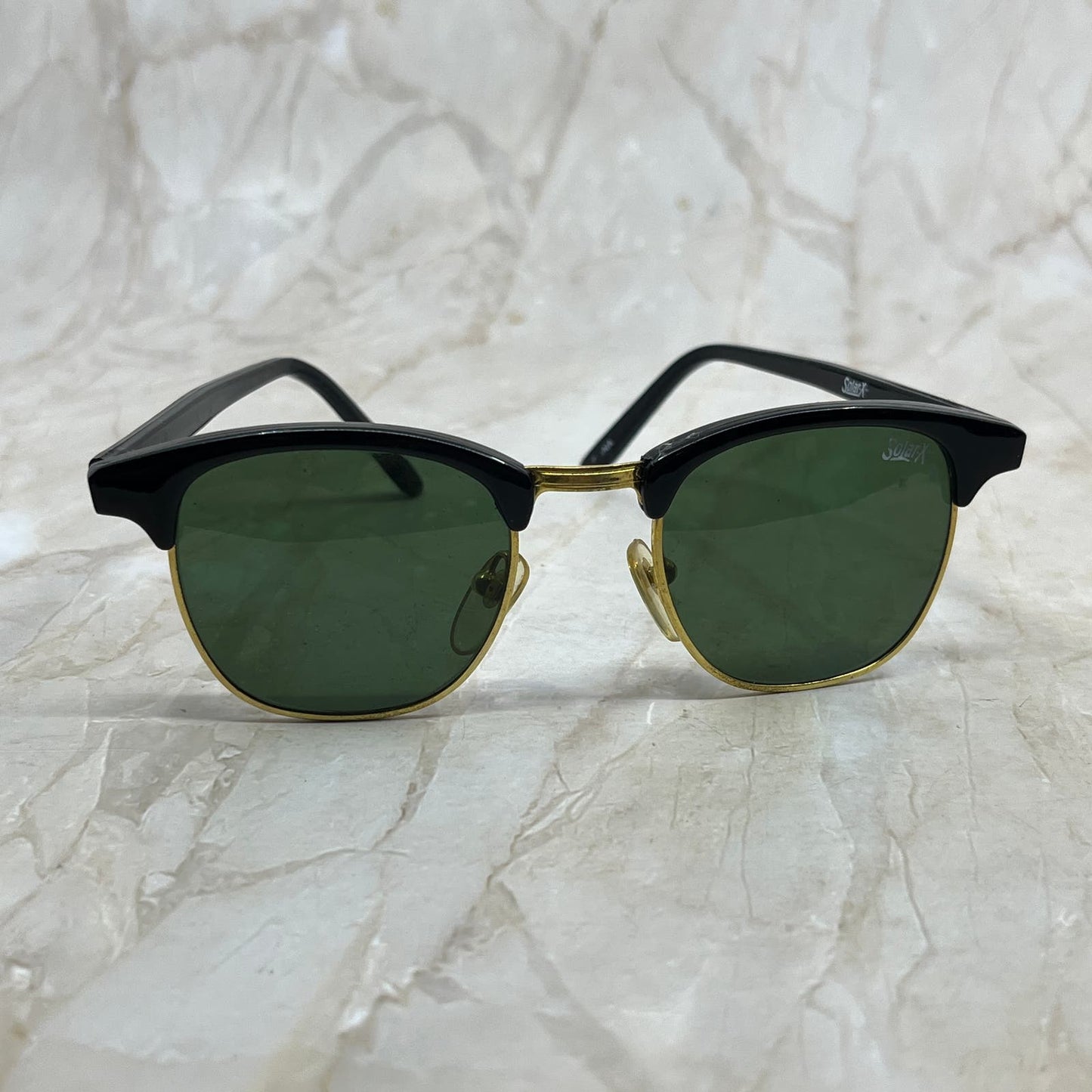 Vintage SolarX Horn Rim Black Sunglasses Eyeglasses Frames TD5G4-1
