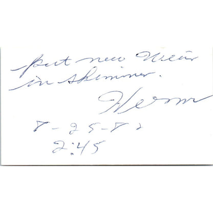 Placation Pool & Patio Inc Herman Firestack Houston Vintage Business Card SD4-B2
