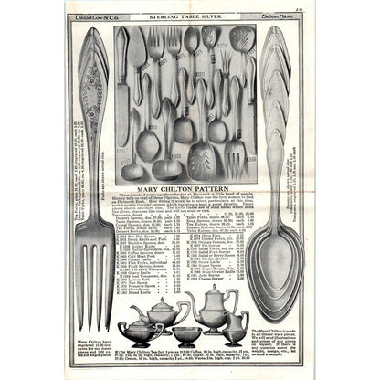 Early 1900s Sterling Table Silver Leaflet Daniel Low & Co. Salem MA AE6