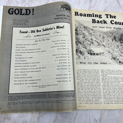 1975 Winter - Gold! Magazine - Treasure Hunting Metal Detecting Prospecting M13