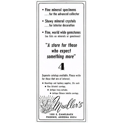 Mueller's Crystals Phoenix Arizona 1972 Ad AF8-H2