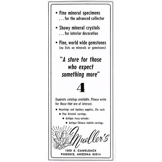Mueller's Crystals Phoenix Arizona 1972 Ad AF8-H2
