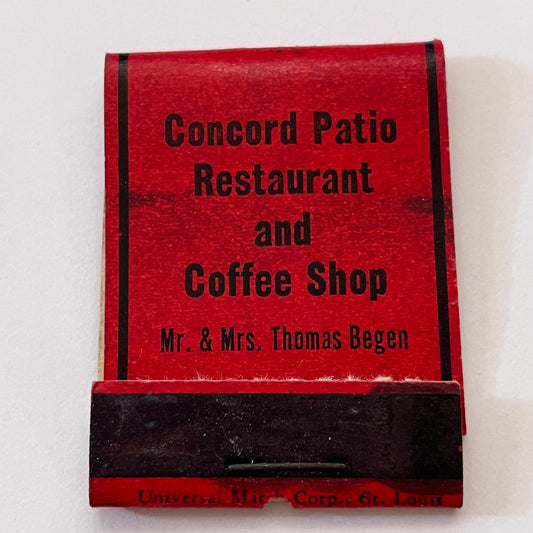 Concord Patio Restaurant Thomas Begen St Petersburg FL Matchbook Cover TB8-MB3-8
