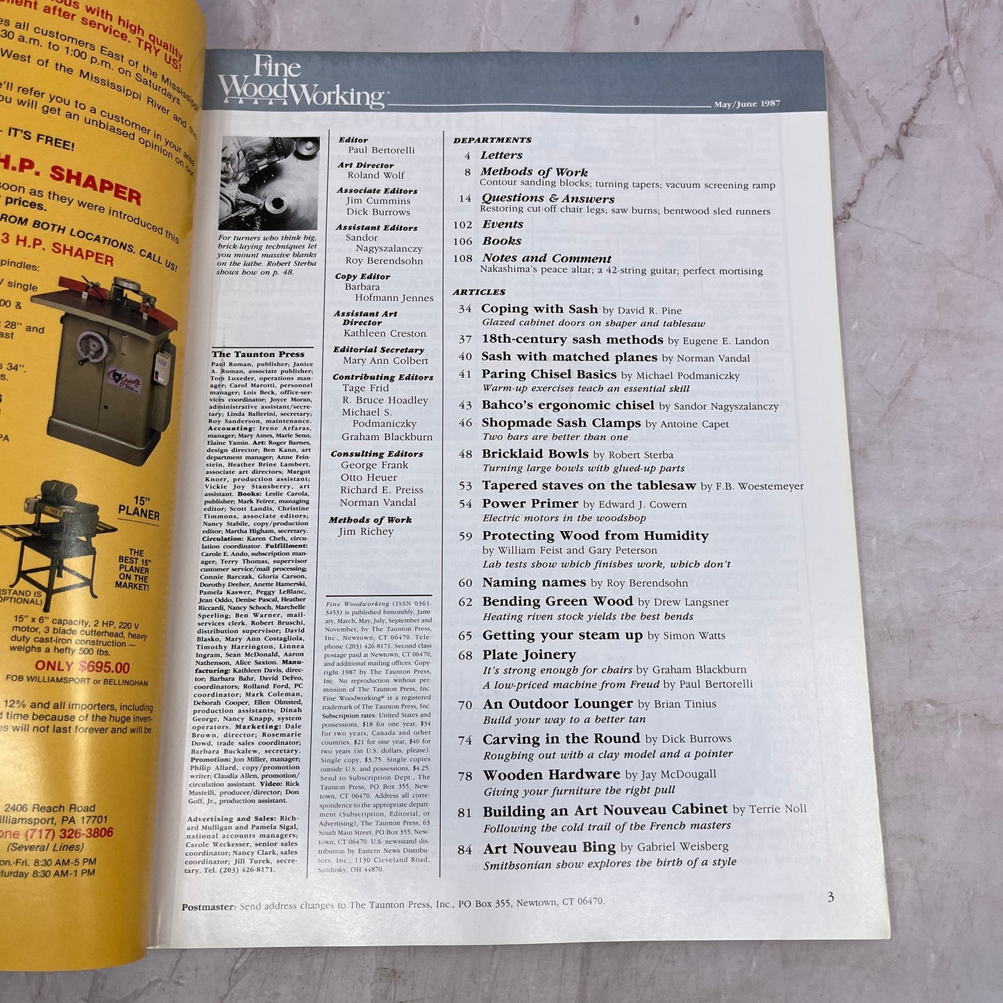 Bricklaid Bowls - May/Jun 1987 No 64 - Taunton's Fine Woodworking Magazine M32