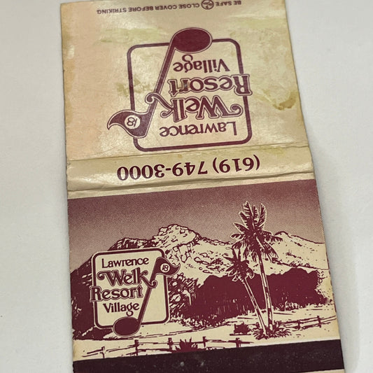 Lawrence Welk Resort Village Escondido CA Vintage Matchbook Cover TB8-MB-10