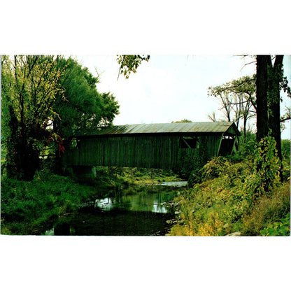 Lewis Creek Bridge North Ferrisburg VT Vintage Covered Bridge Postcard PC14