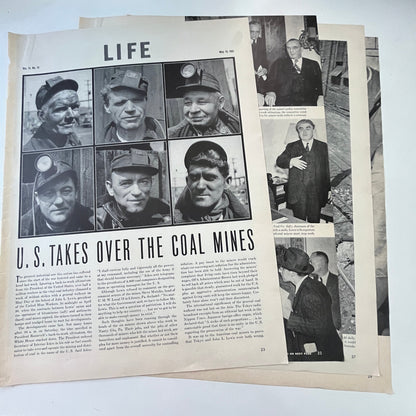 US Takes Over the Coal Mines 4 Pages 1940s WWII Era Article V30-1