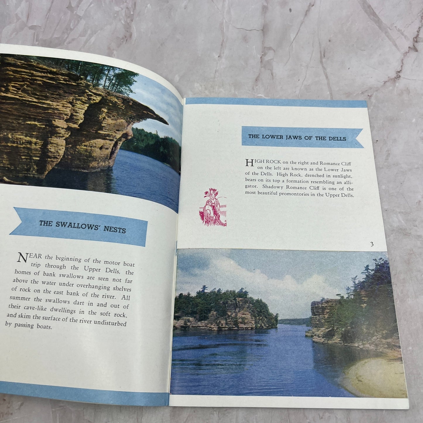 1943 The Dells of the Wisconsin River Travel Guide Book TJ5-E1