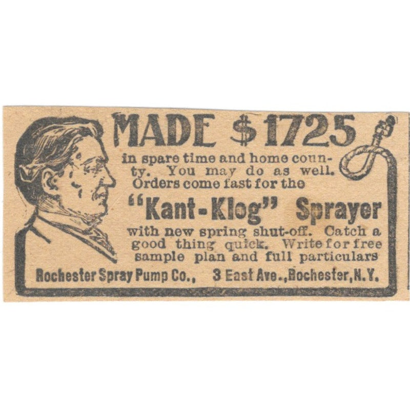 Rochester Spray Pump Co Kant-Klog Sprayer NY 1905 Magazine Ad AF1-NES3