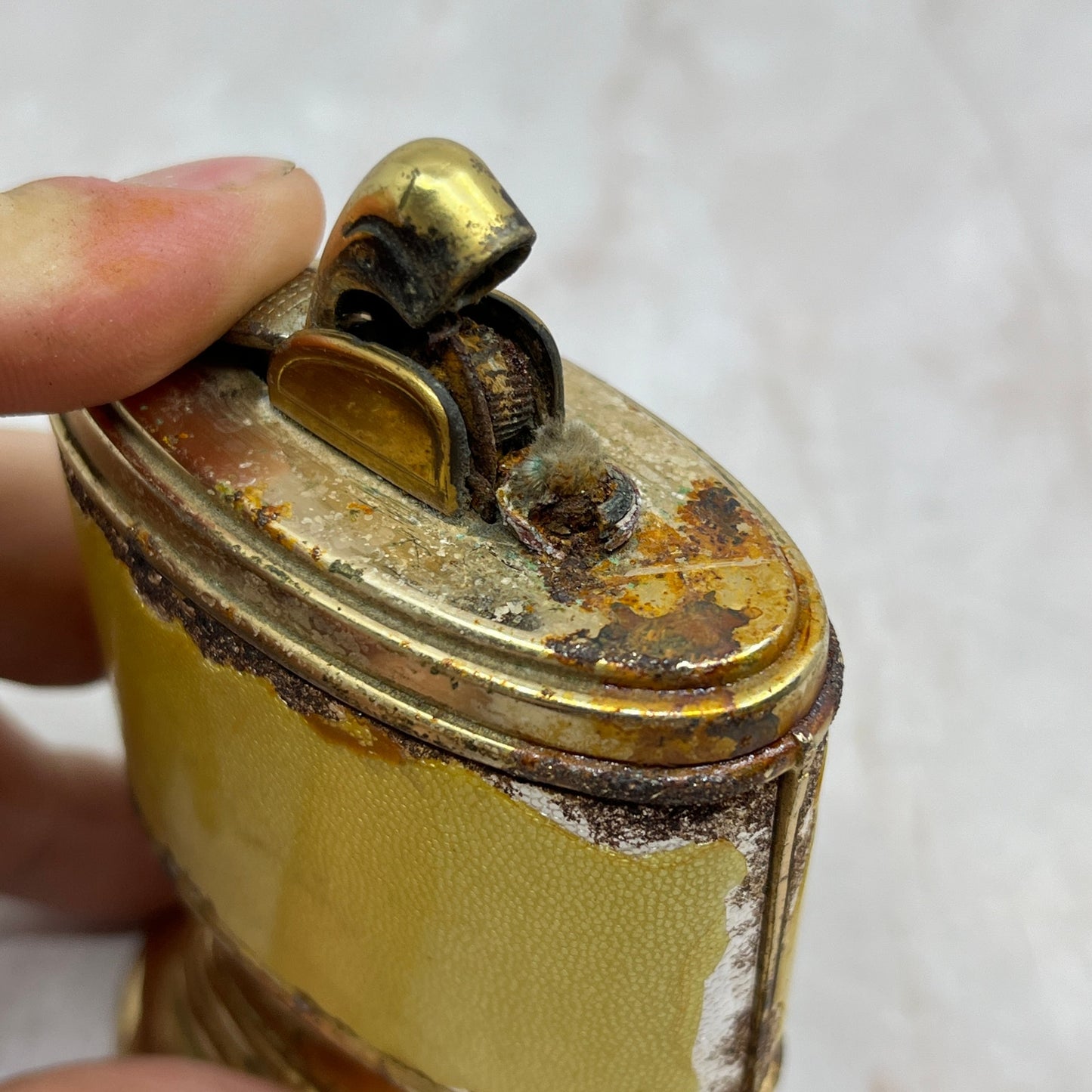 Vintage Evans Brass and Enamel Floral Design Table Lighter TL35