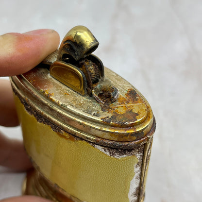 Vintage Evans Brass and Enamel Floral Design Table Lighter TL35