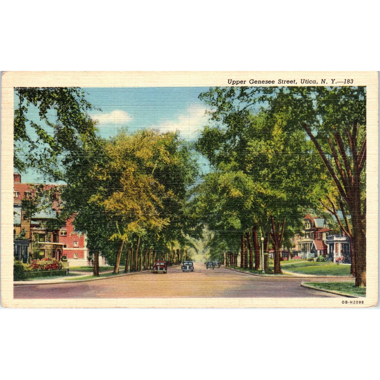 Upper Genesee Street Utica NY 1942 Linen Postcard PC7