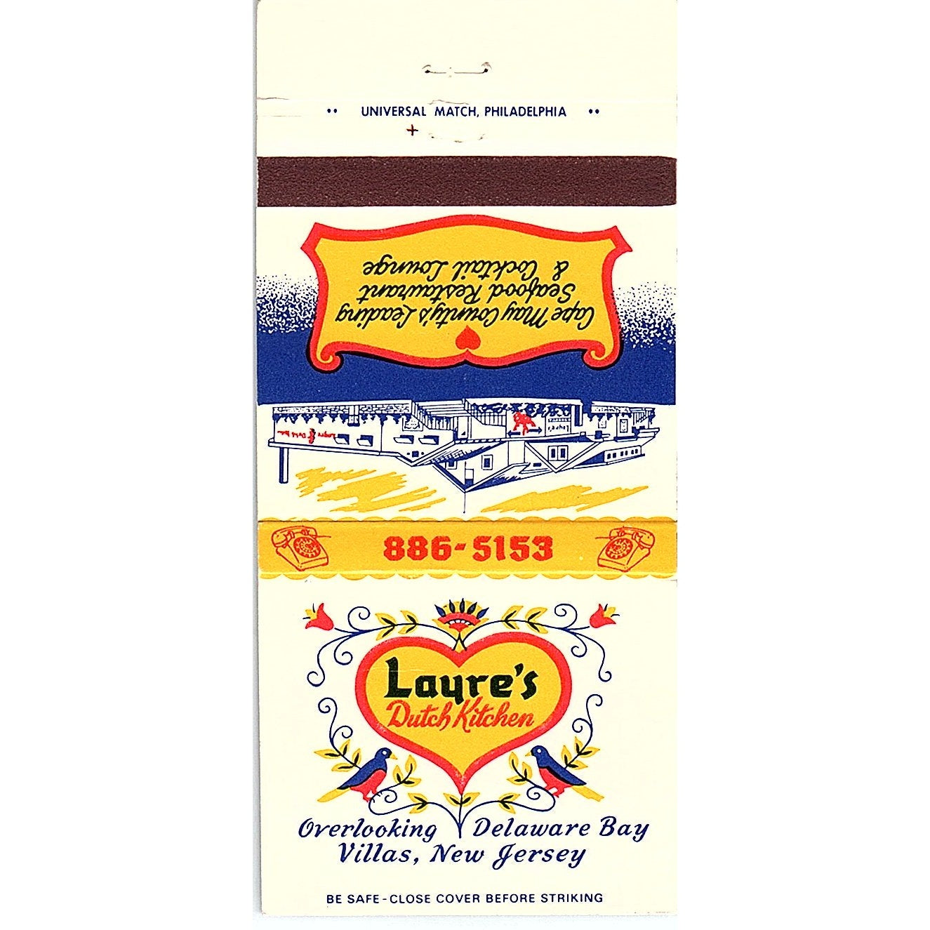Laure's Dutch Kitchen Villas NJ Vintage Matchbook TB6-MB2-7