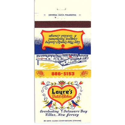 Laure's Dutch Kitchen Villas NJ Vintage Matchbook TB6-MB2-7