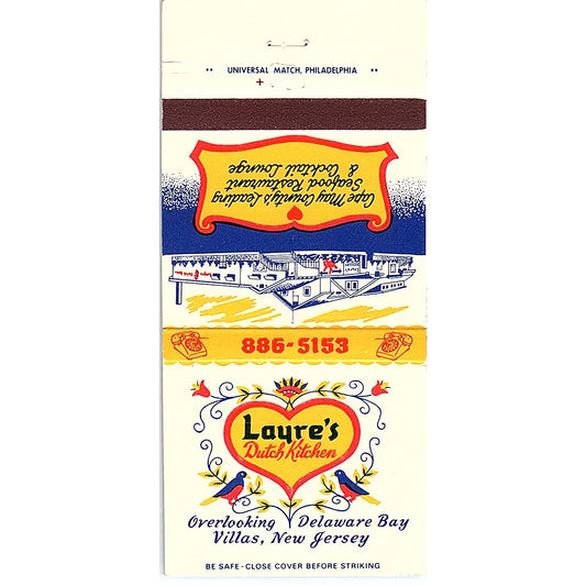 Laure's Dutch Kitchen Villas NJ Vintage Matchbook TB6-MB2-7