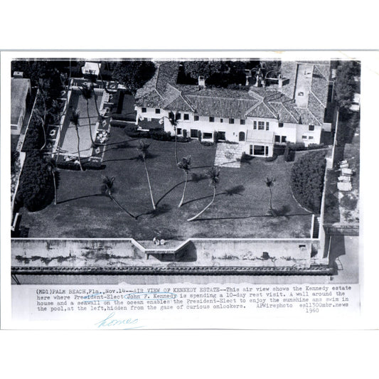 Aerial View of Kennedy Estate Palm Beach FL 1960 7x10 Original Press Photo D1-P