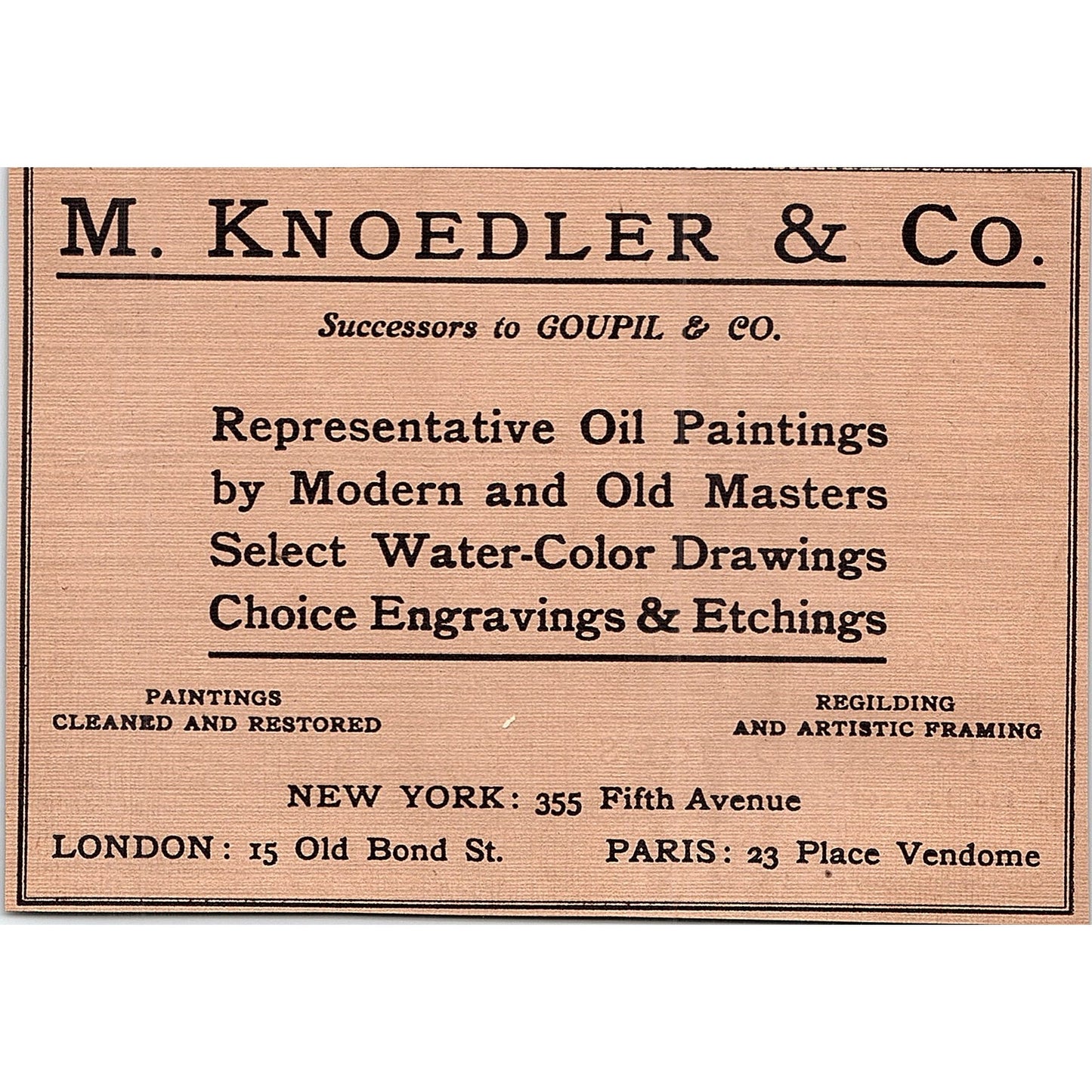 M. Knoedler & Co Paintings 5th Ave New York - 1906 Ad AF5-3