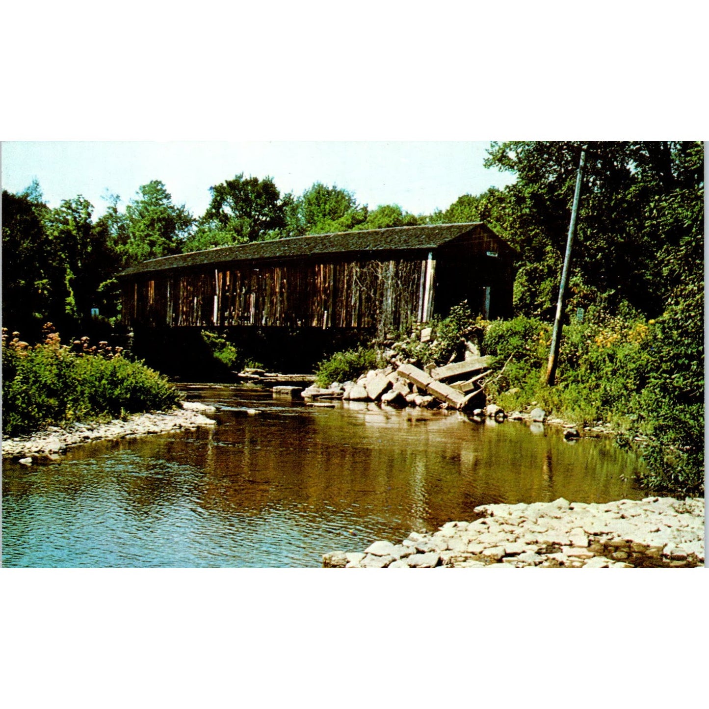 Ashtabula County Bridge 33-04-02 Ohio Vintage Covered Bridge Postcard PC17