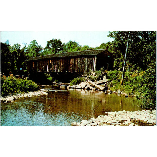 Ashtabula County Bridge 33-04-02 Ohio Vintage Covered Bridge Postcard PC17