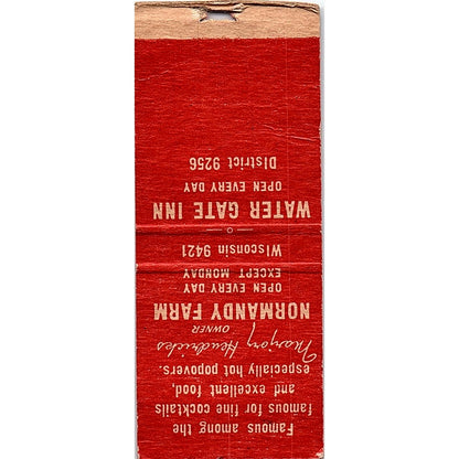 Normandy Farm Potomac MD, Watergate Inn Washington DC Vtg Matchbook Cover SE5-Y2