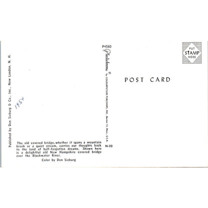 New Hampshire Blackwater River Covered Bridge Postcard PC7