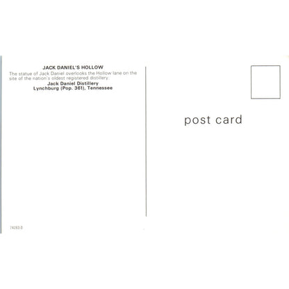 Jack Daniel's Hollow Lynchburg Tennessee Vintage Postcard PD5