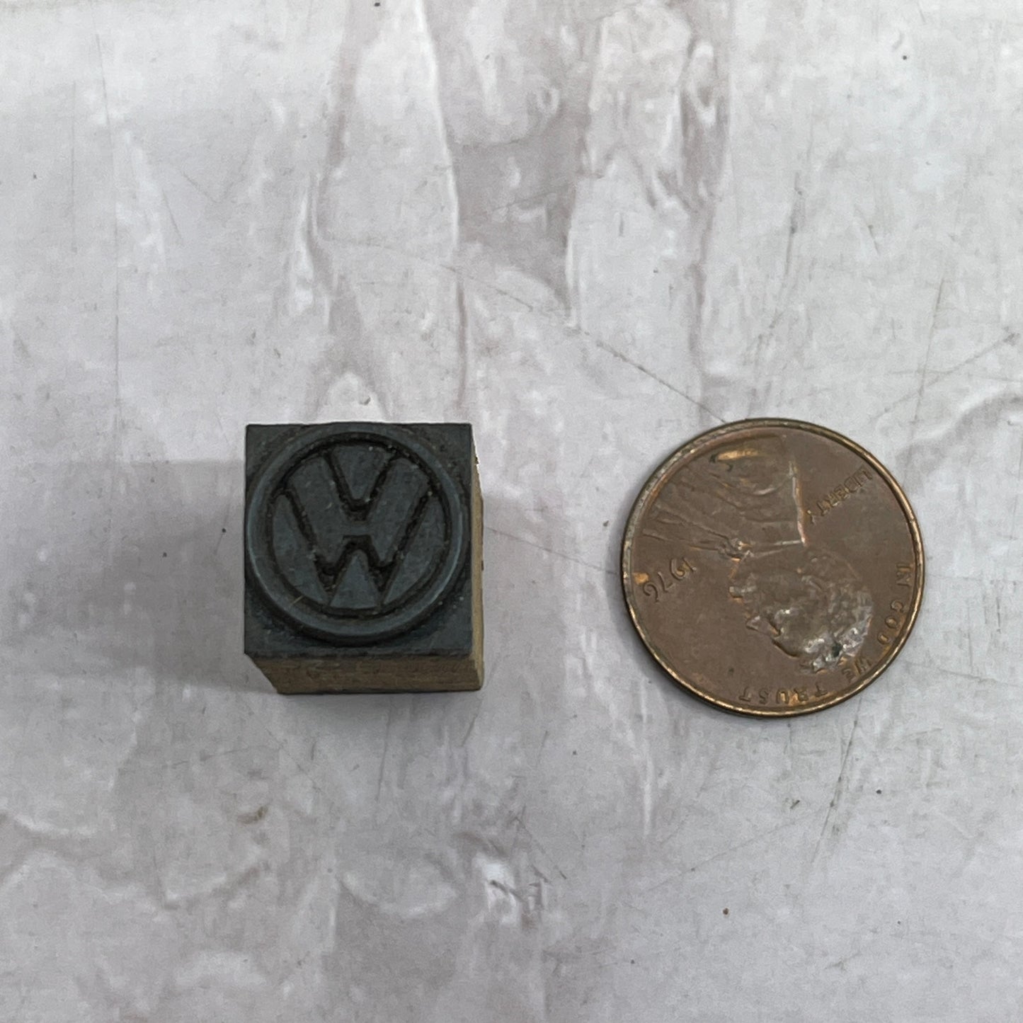 VW Volkswagen Logo Vintage Letterpress Printers Block Plate SF5-S
