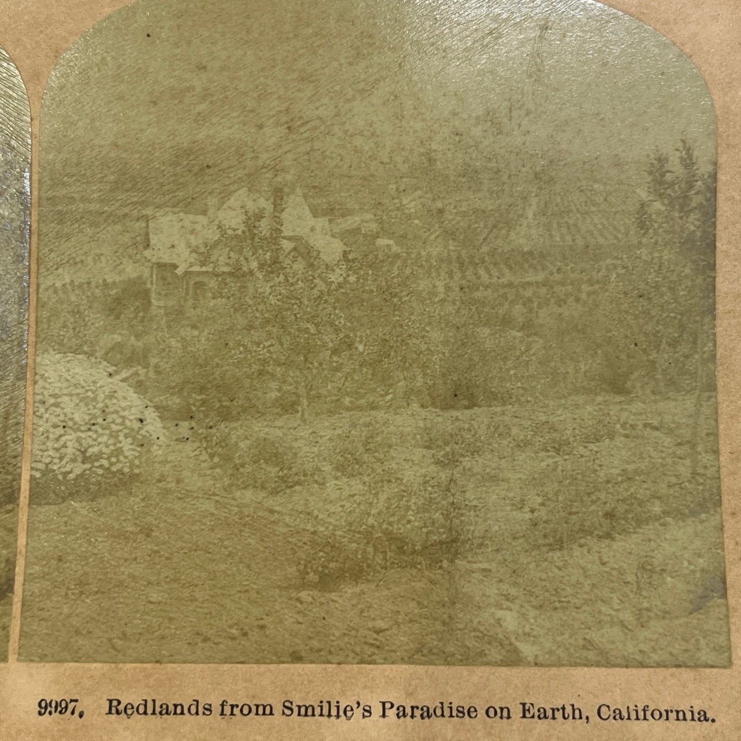 Redlands from Smilie's Paradise on Earth California Stereoview Card TI8-S6