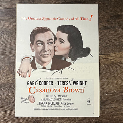 Gary Cooper Theresa Wright Casanova Brown Motion Picture Magazine Ad 10x14 V7