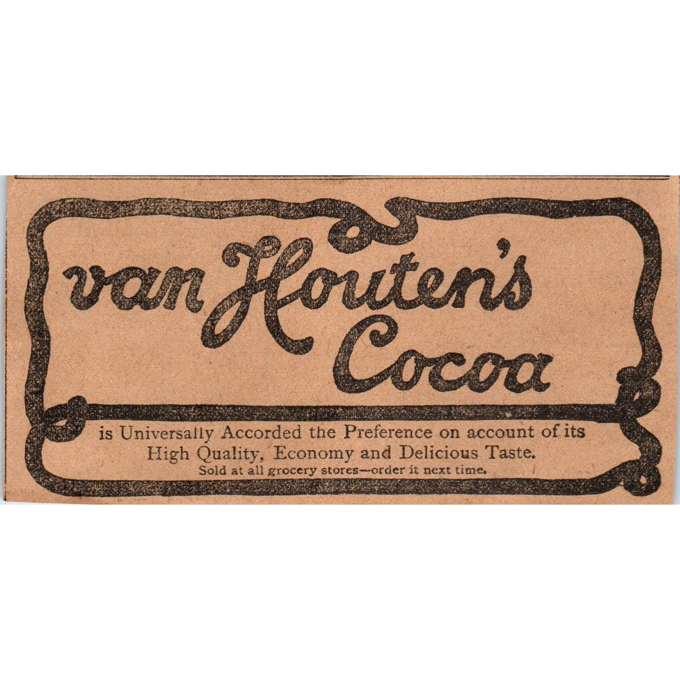 Van Houten's Cocoa Hartford 1901 Newspaper Ad AD8-H2
