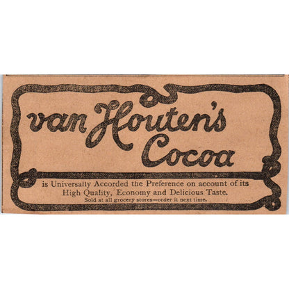Van Houten's Cocoa Hartford 1901 Newspaper Ad AD8-H2