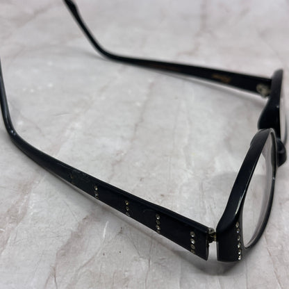 Vintage Revue France Black Oval Cat Eye Rhinestone Eyeglasses Frames TH9-G1-8
