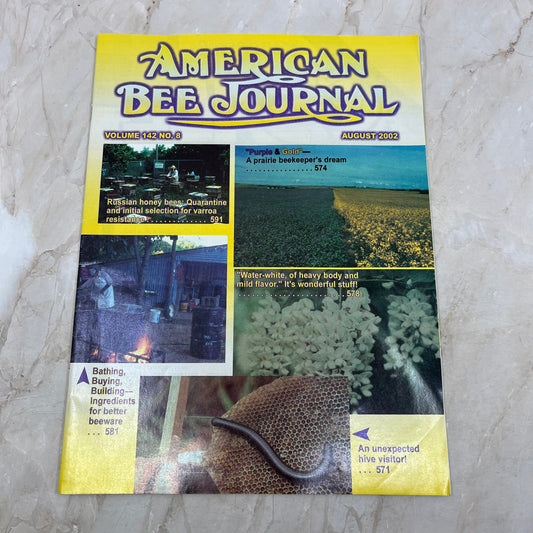 2002 Aug American Bee Journal Magazine Bees Beekeeping Honey M7