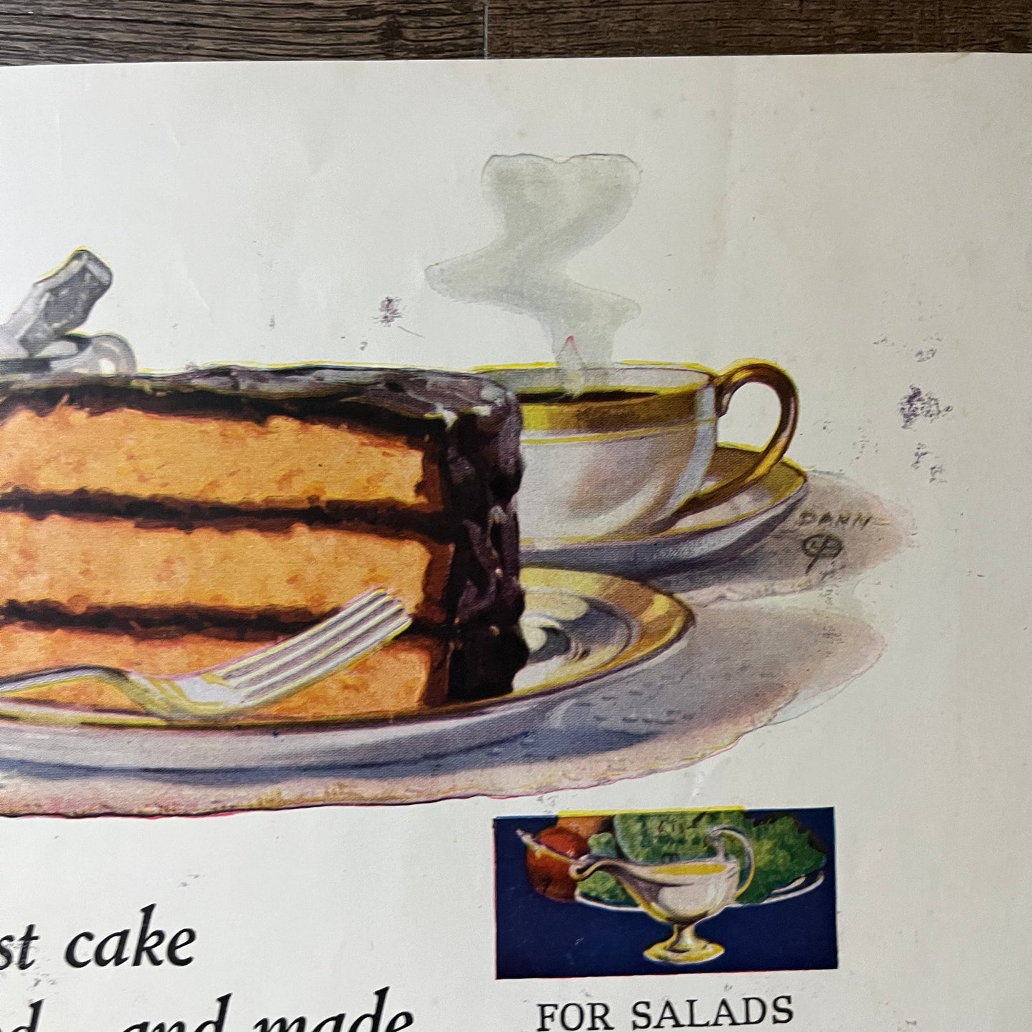 c1920 Mazola Salad & Cooking Oil Vintage Magazine Ad 10x14 V7