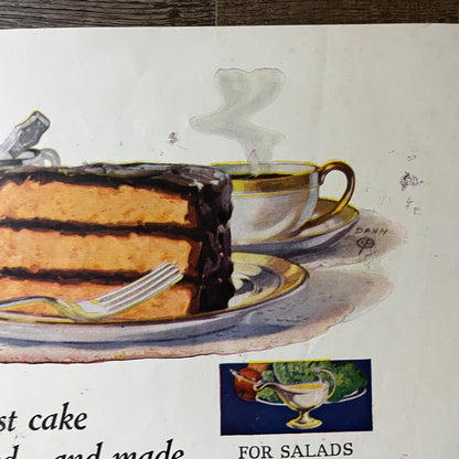 c1920 Mazola Salad & Cooking Oil Vintage Magazine Ad 10x14 V7