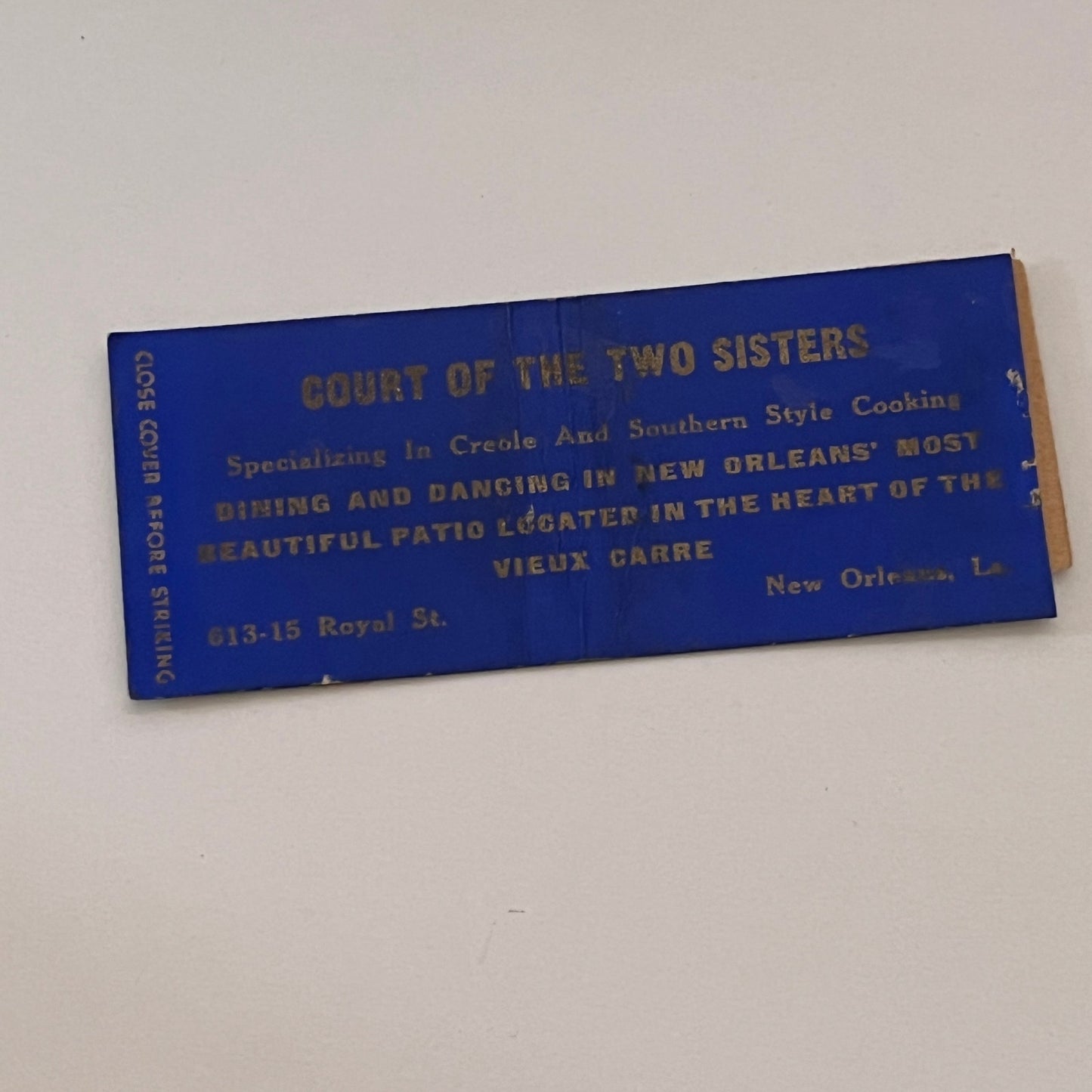Court of the Two Sisters New Orleans LA Vintage Matchbook Cover TB6-MB2-2