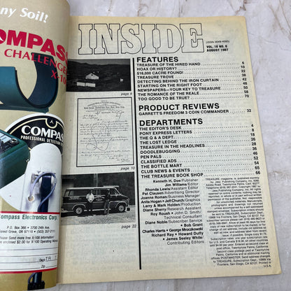1987 Aug - Treasure Magazine - Treasure Hunting Metal Detecting Gold Coins M10