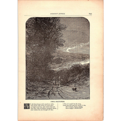 Two Pictures Annie D. Green, The Magical Isle - Anonymous 1884 Poem TA5-CJ-2