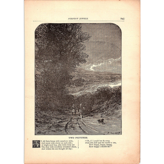 Two Pictures Annie D. Green, The Magical Isle - Anonymous 1884 Poem TA5-CJ-2