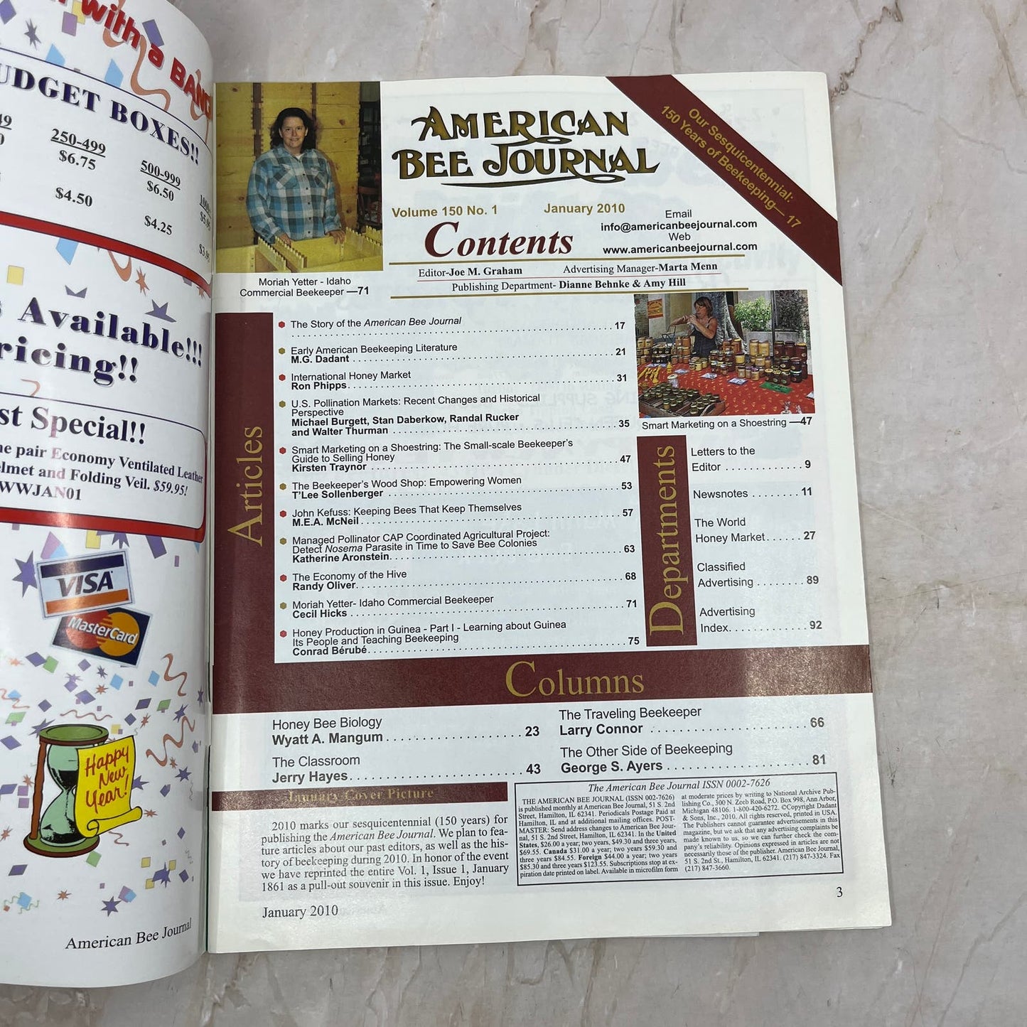 2010 Jan - American Bee Journal Magazine - Bees Beekeeping Honey M9