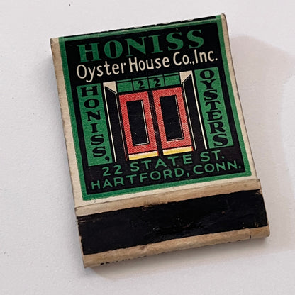 Honiss Oyster House Co Inc Hartford CT Vintage Matchbook Cover TB6-MB1-7