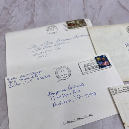 1970-80s Lot Clarence, Sophia & Josephine Holland Audubon PA Envelopes L4-4-9